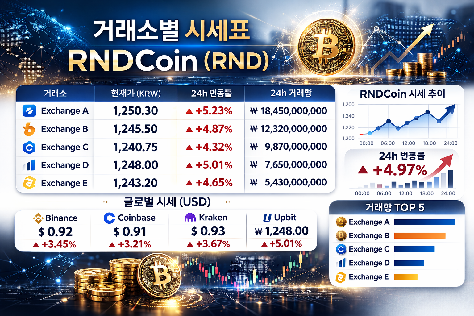 거래소별시세표 RNDCoin